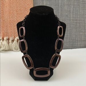 Elegant Brown Link statement Necklace